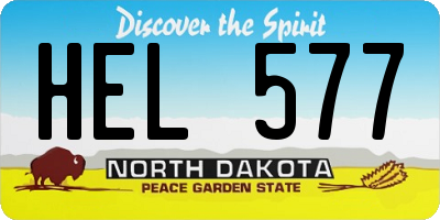 ND license plate HEL577