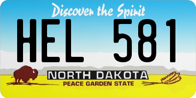 ND license plate HEL581