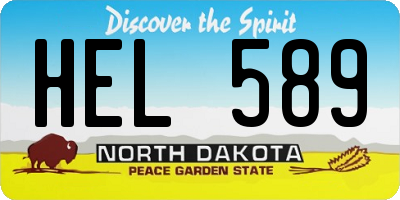 ND license plate HEL589