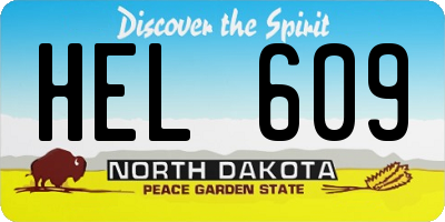 ND license plate HEL609