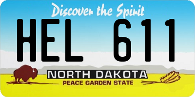 ND license plate HEL611