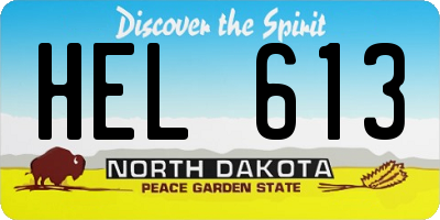 ND license plate HEL613
