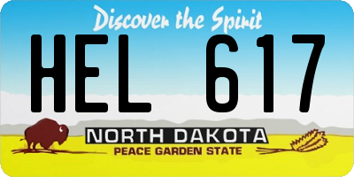 ND license plate HEL617