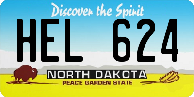 ND license plate HEL624