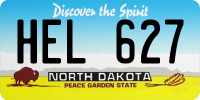 ND license plate HEL627