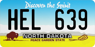 ND license plate HEL639