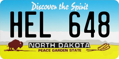 ND license plate HEL648
