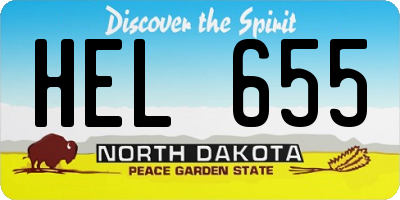ND license plate HEL655