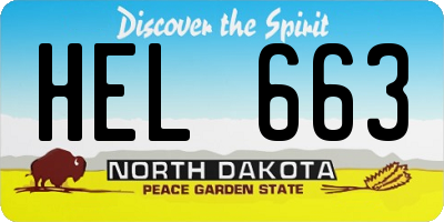 ND license plate HEL663