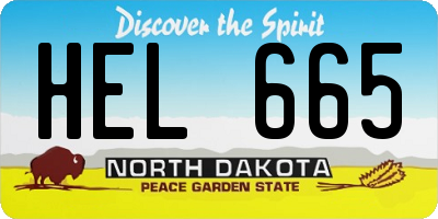 ND license plate HEL665
