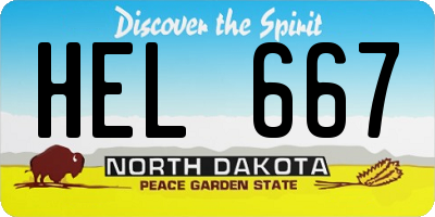ND license plate HEL667
