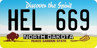 ND license plate HEL669
