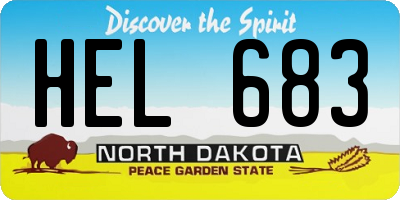 ND license plate HEL683