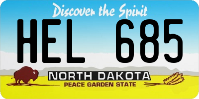 ND license plate HEL685