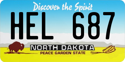 ND license plate HEL687