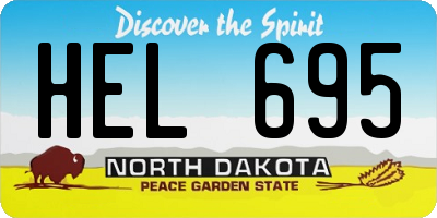 ND license plate HEL695