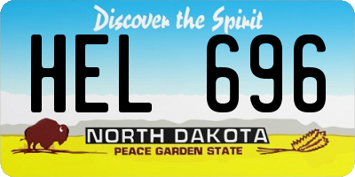 ND license plate HEL696