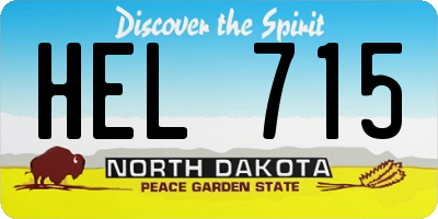ND license plate HEL715