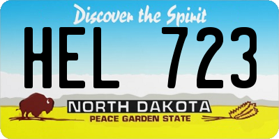 ND license plate HEL723