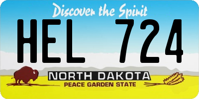 ND license plate HEL724