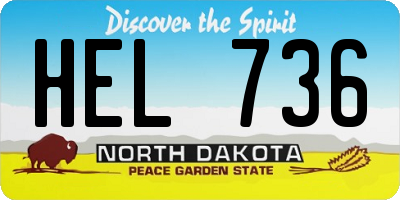 ND license plate HEL736