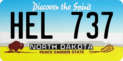 ND license plate HEL737