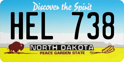 ND license plate HEL738