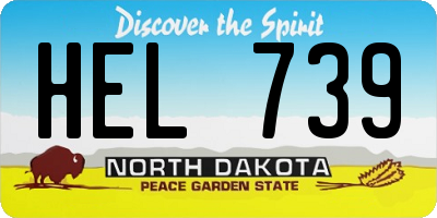 ND license plate HEL739