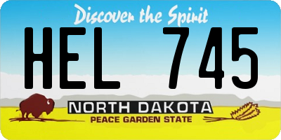 ND license plate HEL745