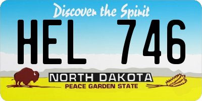ND license plate HEL746