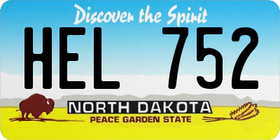 ND license plate HEL752
