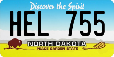 ND license plate HEL755
