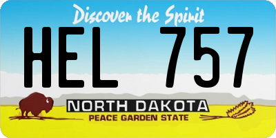 ND license plate HEL757
