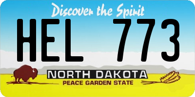 ND license plate HEL773
