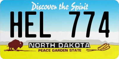 ND license plate HEL774