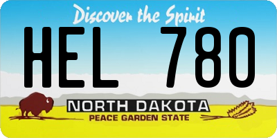 ND license plate HEL780