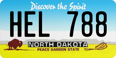 ND license plate HEL788