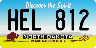 ND license plate HEL812