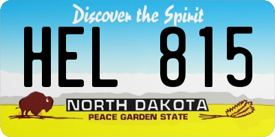 ND license plate HEL815