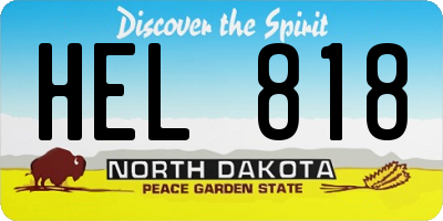 ND license plate HEL818