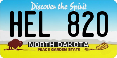 ND license plate HEL820