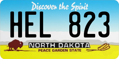 ND license plate HEL823