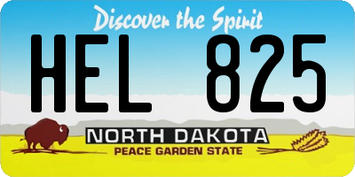 ND license plate HEL825