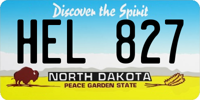 ND license plate HEL827