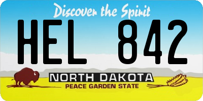 ND license plate HEL842