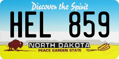 ND license plate HEL859