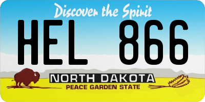 ND license plate HEL866