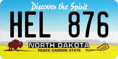 ND license plate HEL876