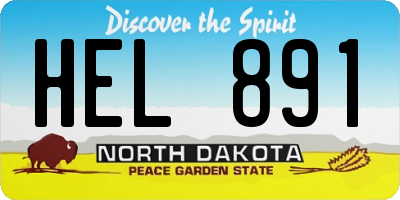 ND license plate HEL891