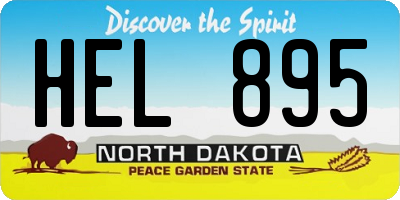 ND license plate HEL895